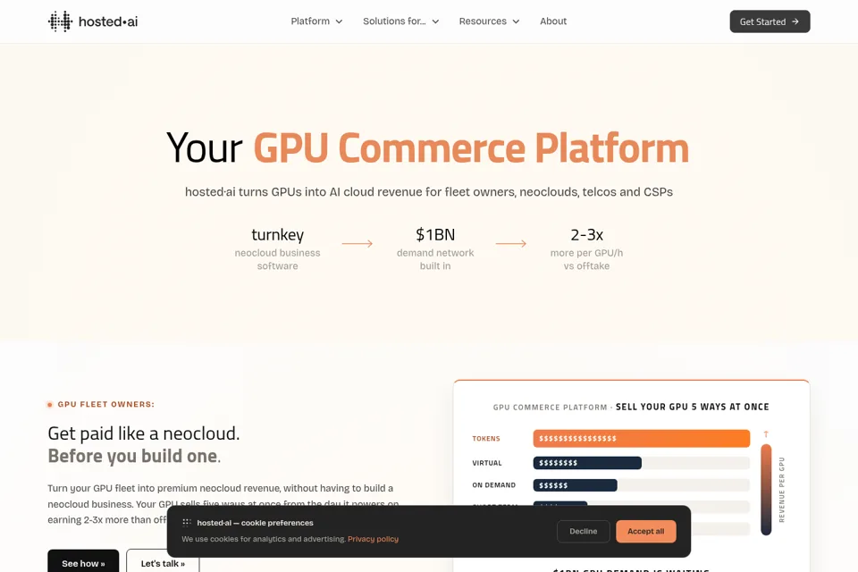 Aperçu de la landing page