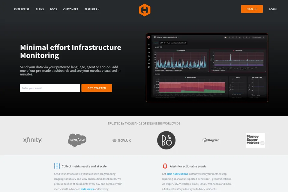 Aperçu de la landing page
