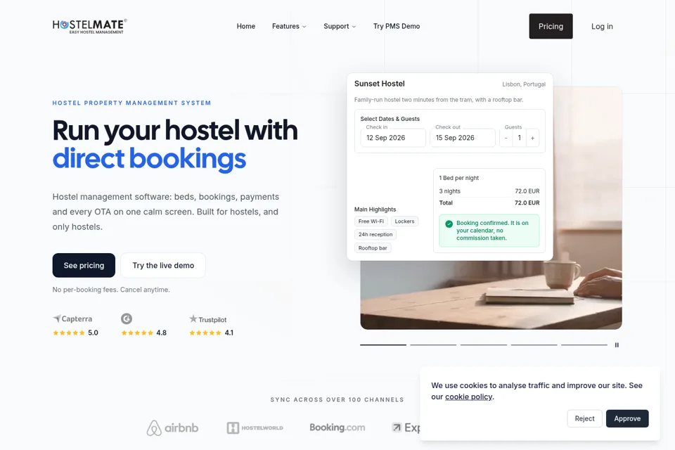 Aperçu de la landing page