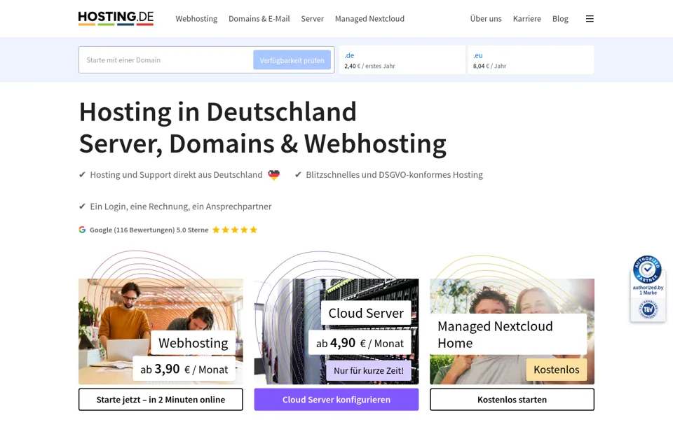 Aperçu de la landing page
