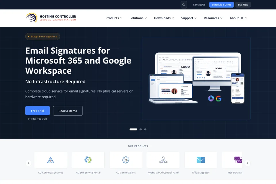 Aperçu de la landing page