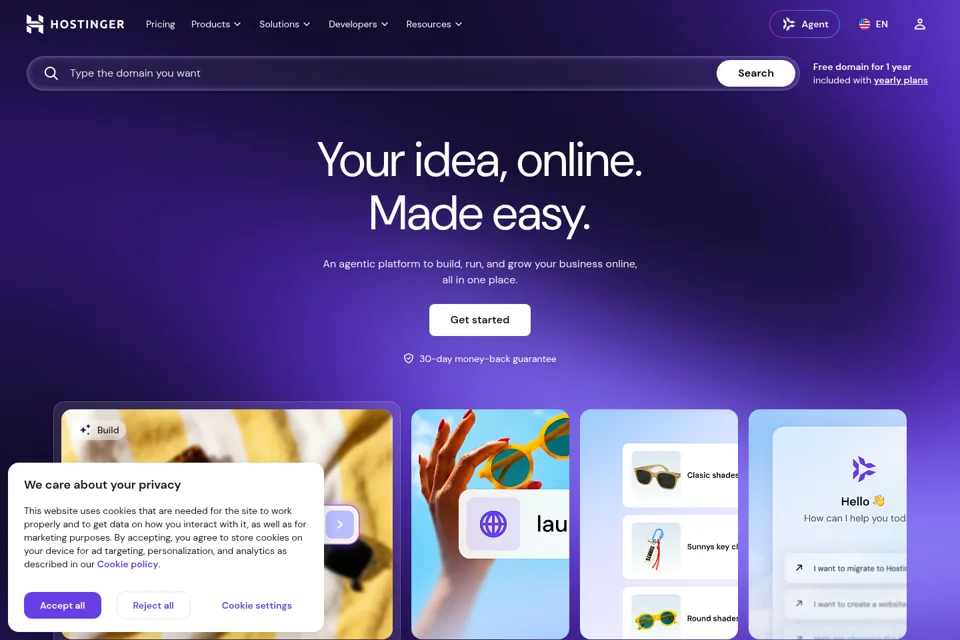 Landing page preview