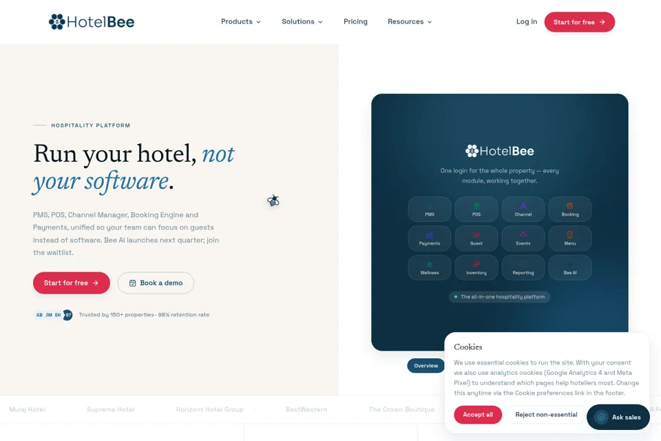 Aperçu de la landing page