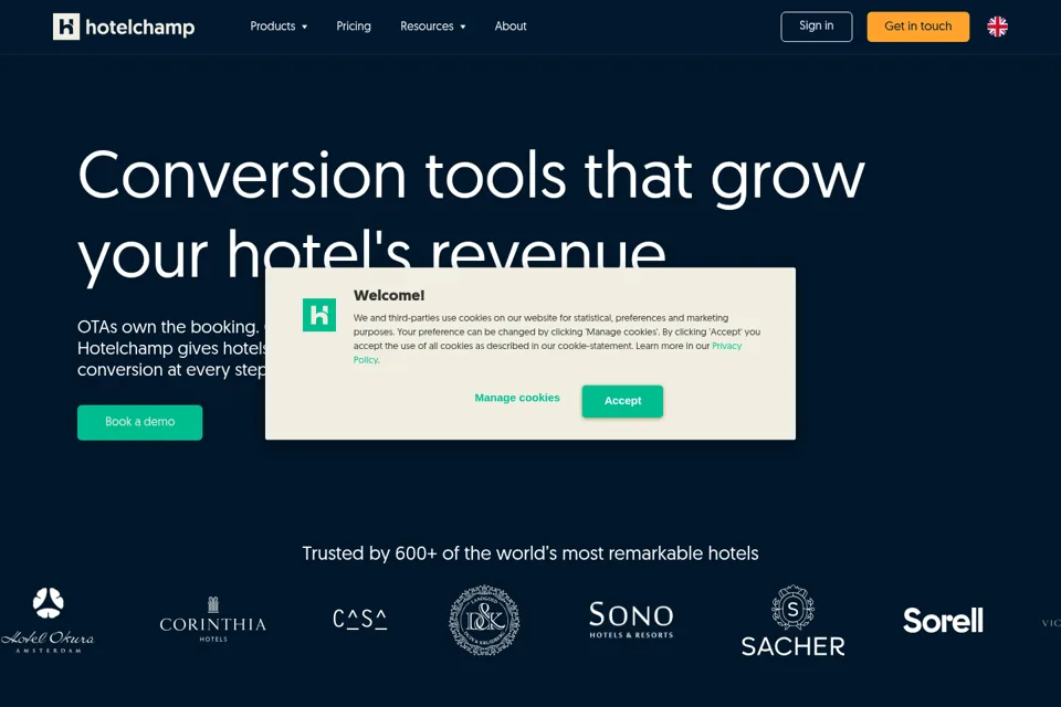 Aperçu de la landing page