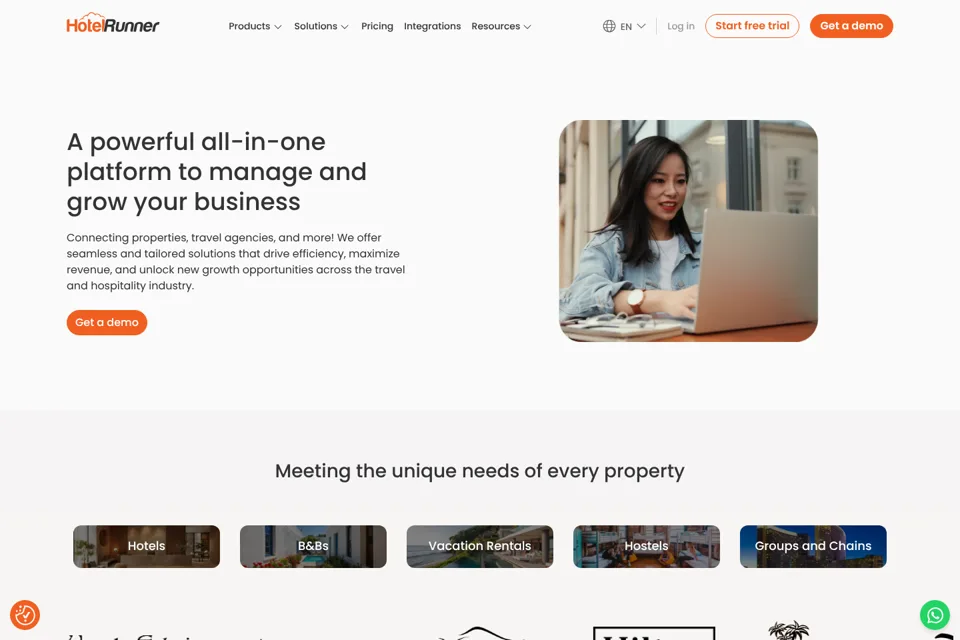 Aperçu de la landing page