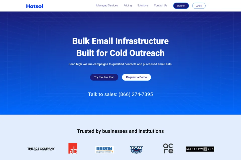 Aperçu de la landing page