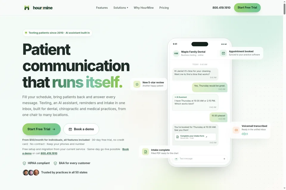 Aperçu de la landing page