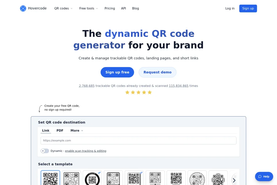 Aperçu de la landing page