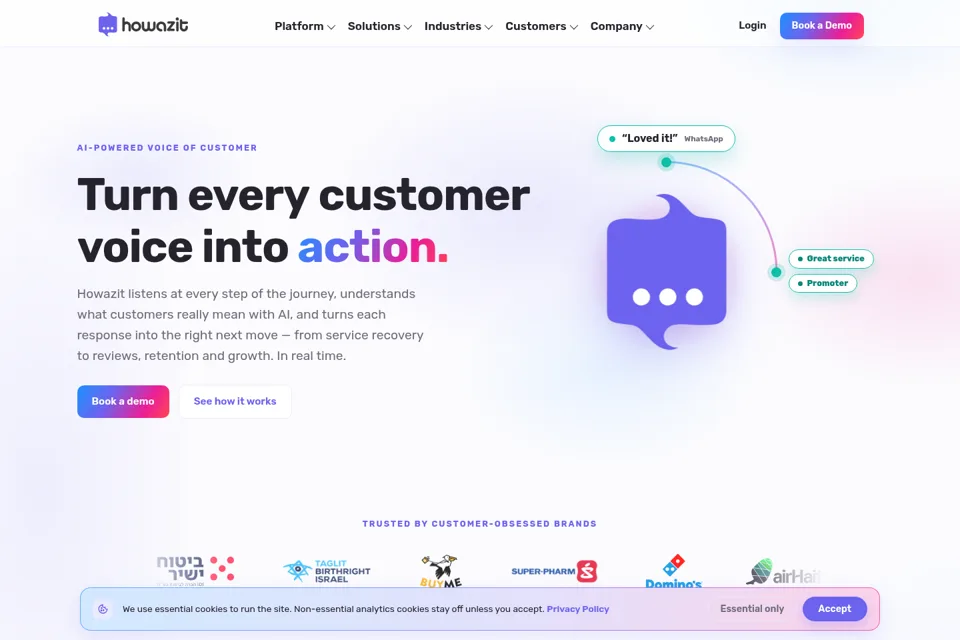 Aperçu de la landing page