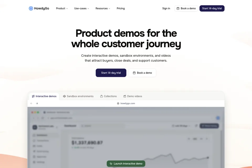 Aperçu de la landing page