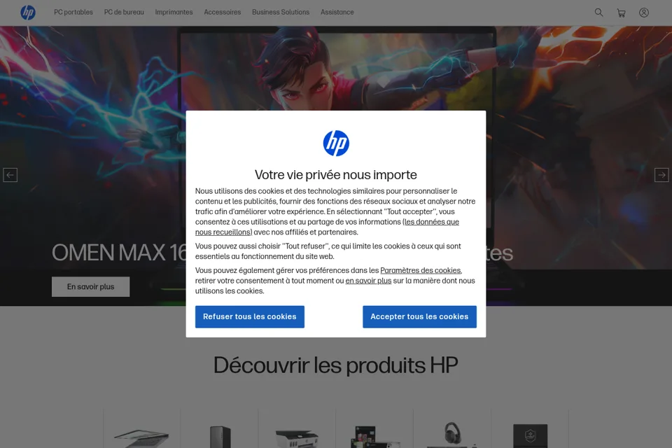Aperçu de la landing page