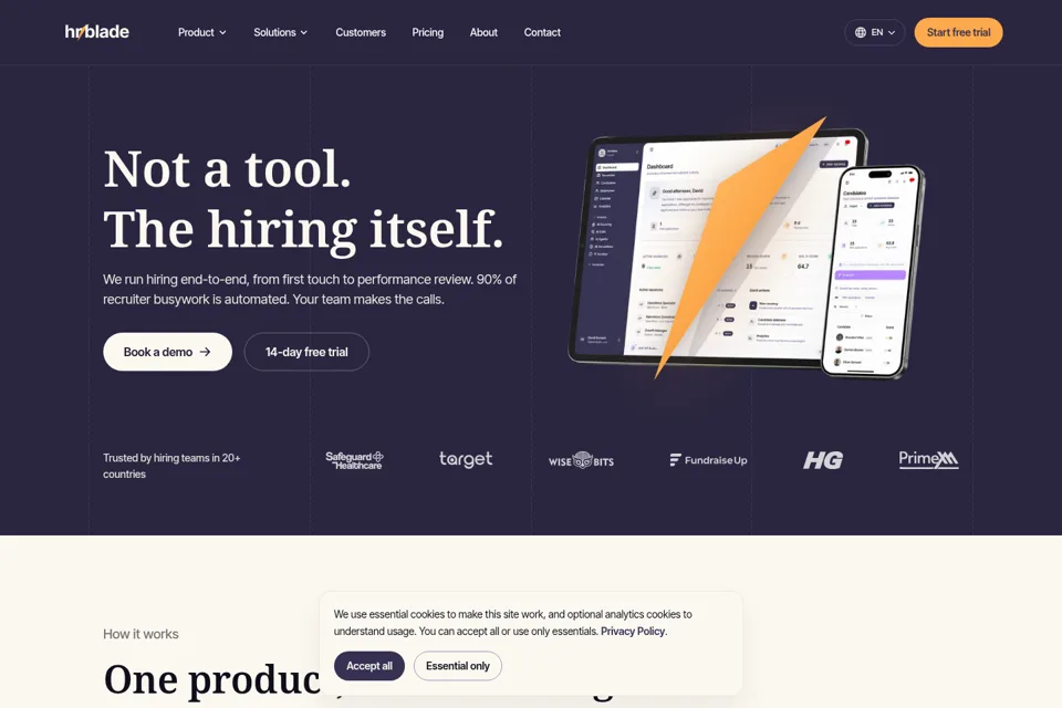 Aperçu de la landing page