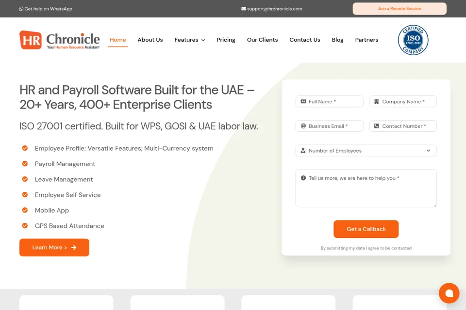 Landing page preview