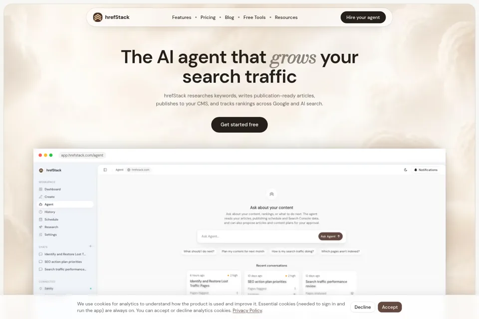 Aperçu de la landing page