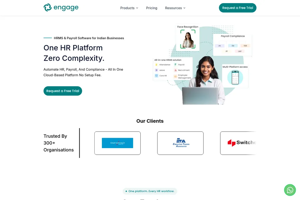 Aperçu de la landing page
