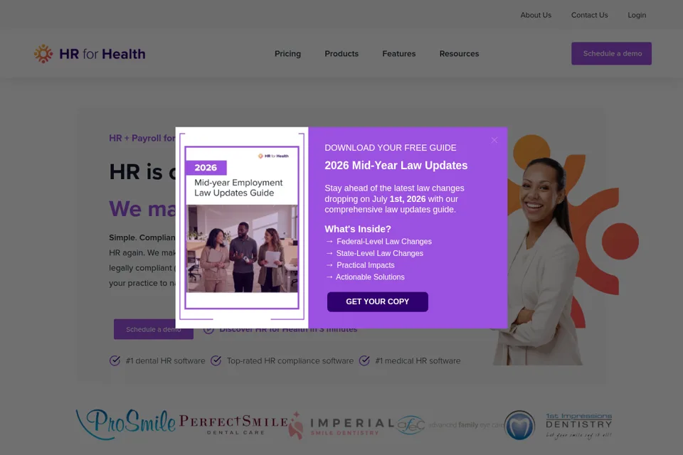 Aperçu de la landing page