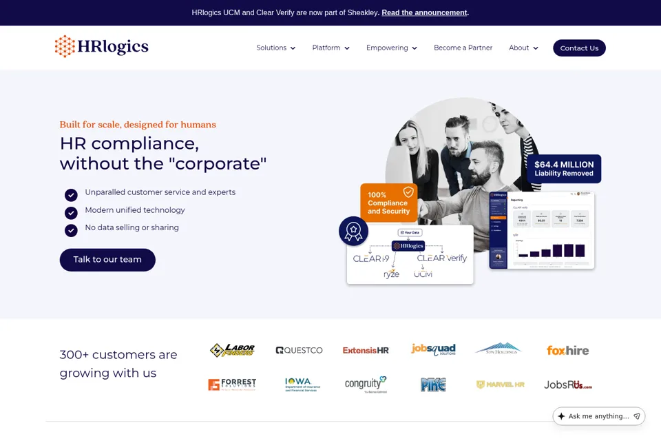 Aperçu de la landing page