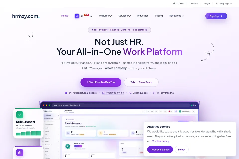 Aperçu de la landing page