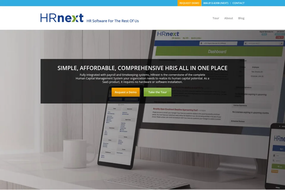 Aperçu de la landing page