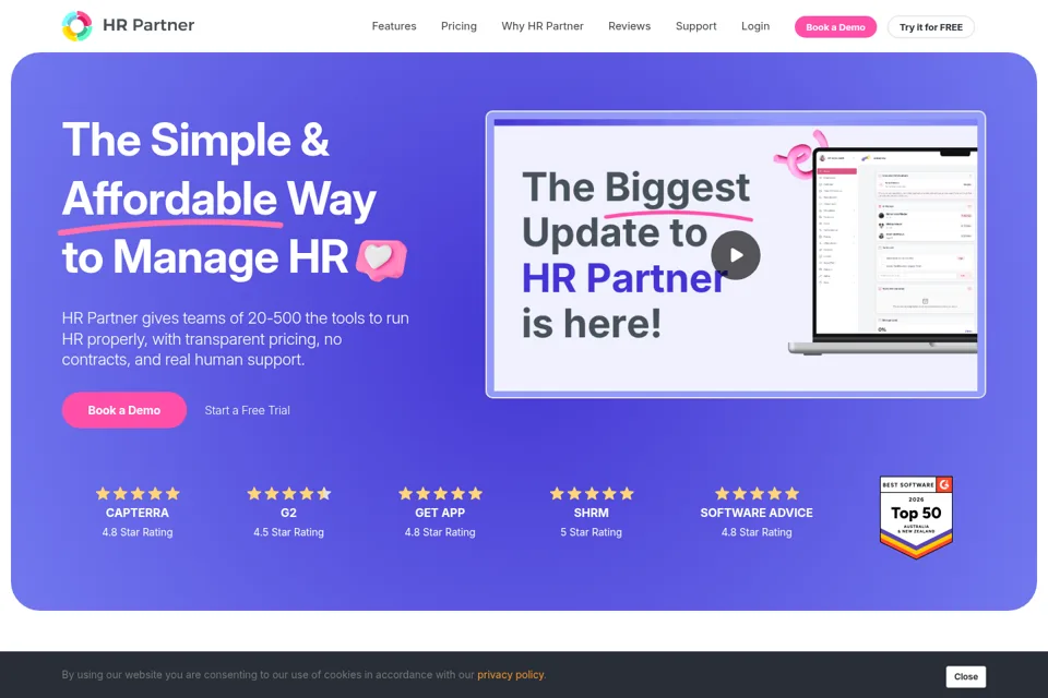 Aperçu de la landing page