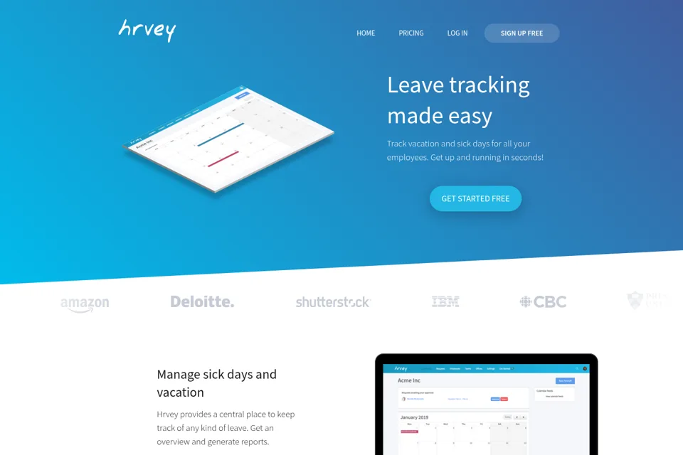 Aperçu de la landing page