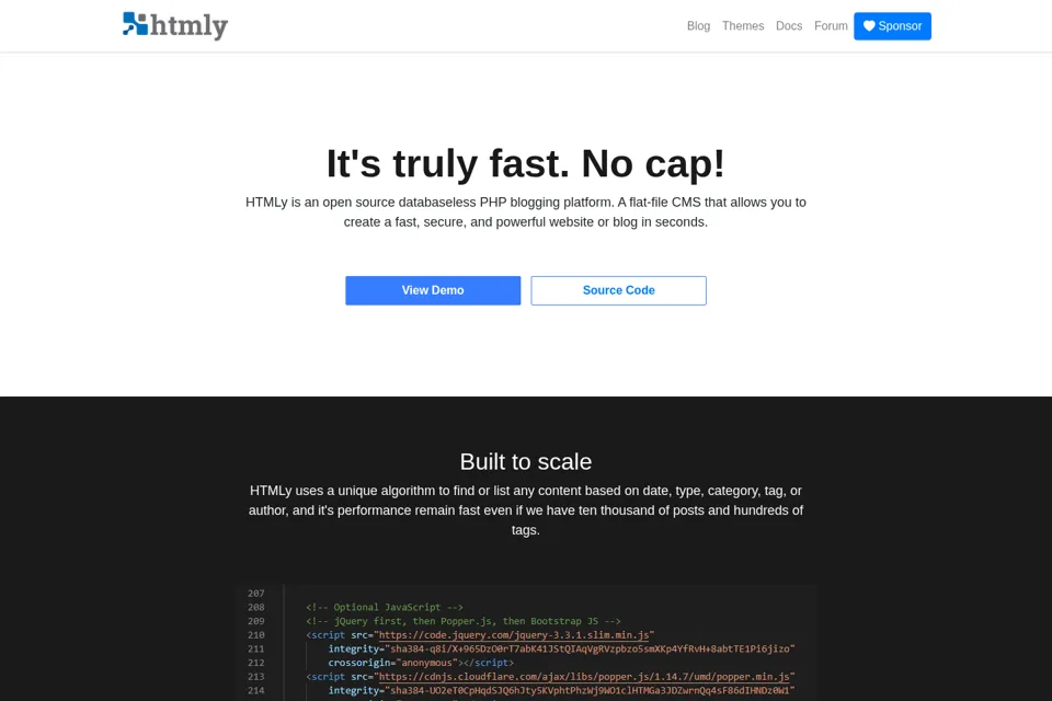 Aperçu de la landing page