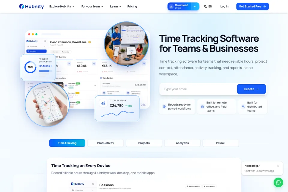 Aperçu de la landing page