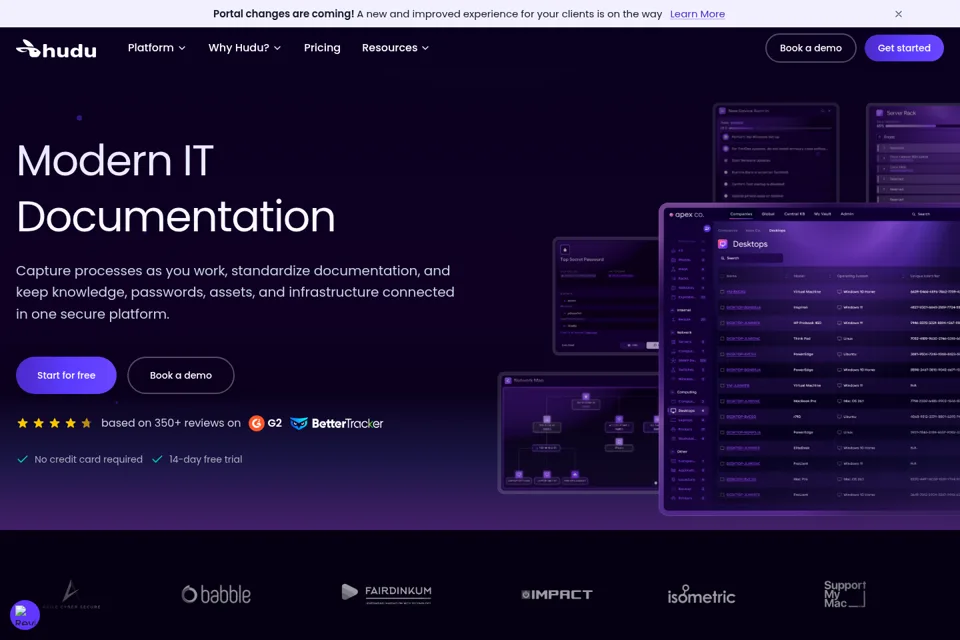 Aperçu de la landing page