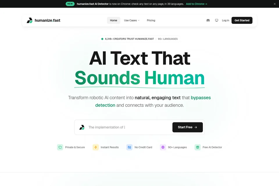 Aperçu de la landing page