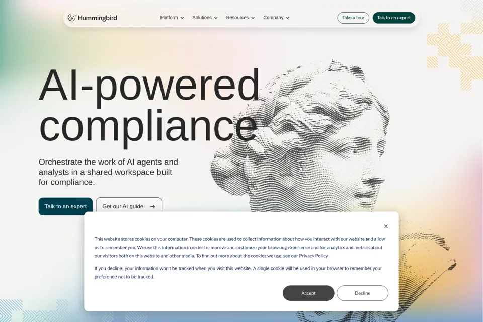 Aperçu de la landing page