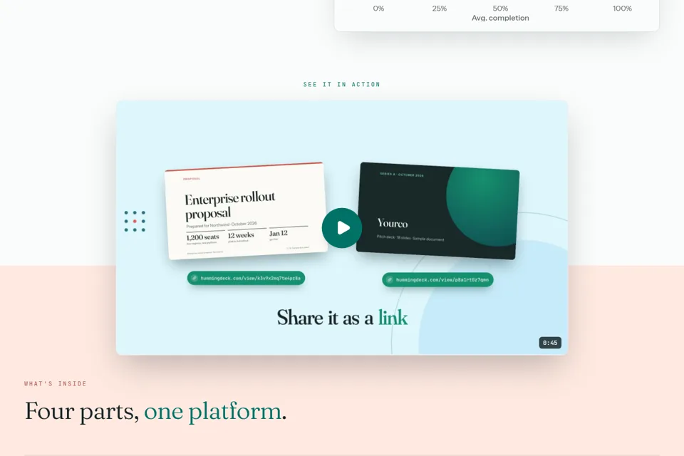 Aperçu de la landing page