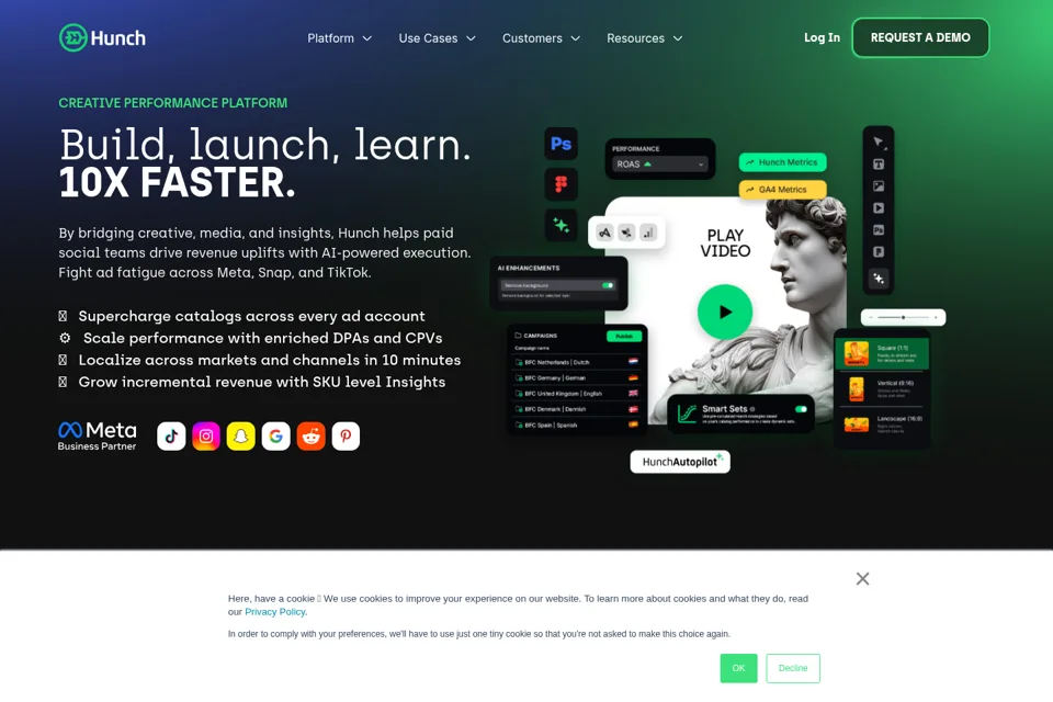 Aperçu de la landing page