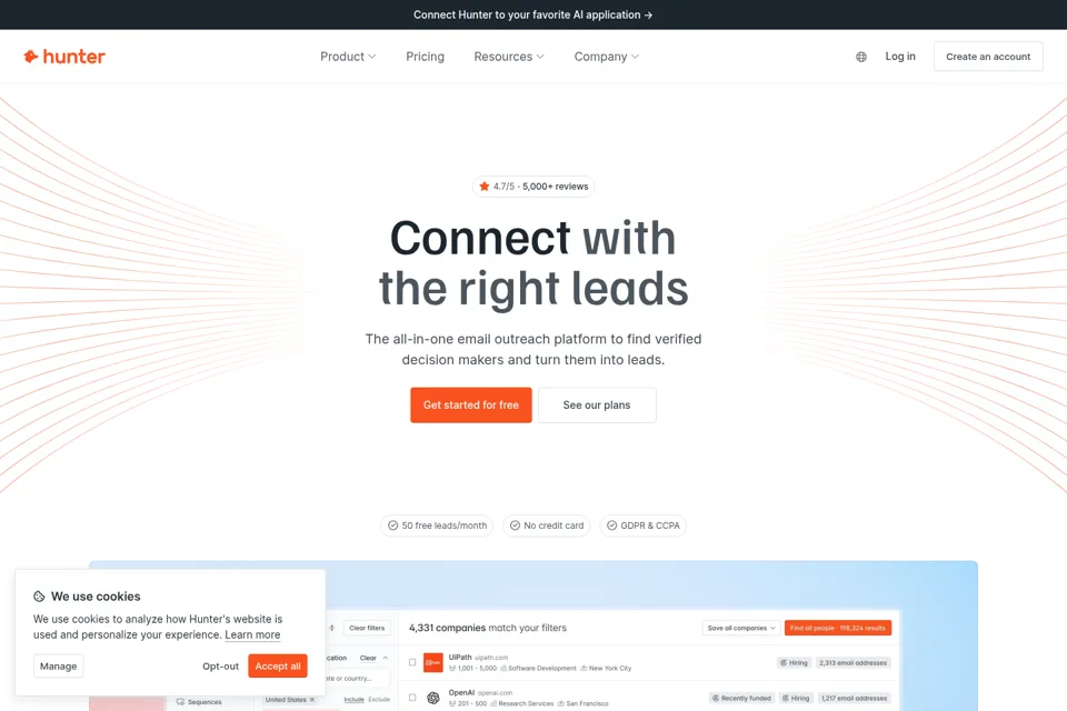 Landing page preview