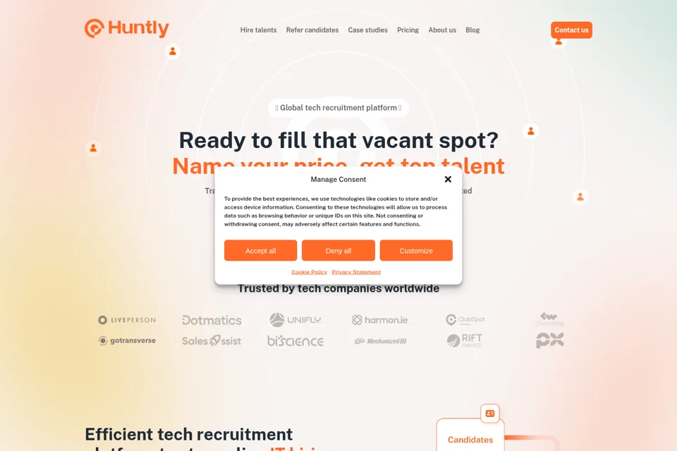 Aperçu de la landing page