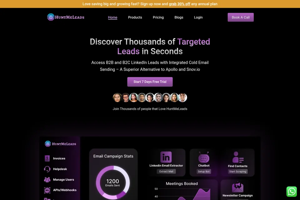 Aperçu de la landing page