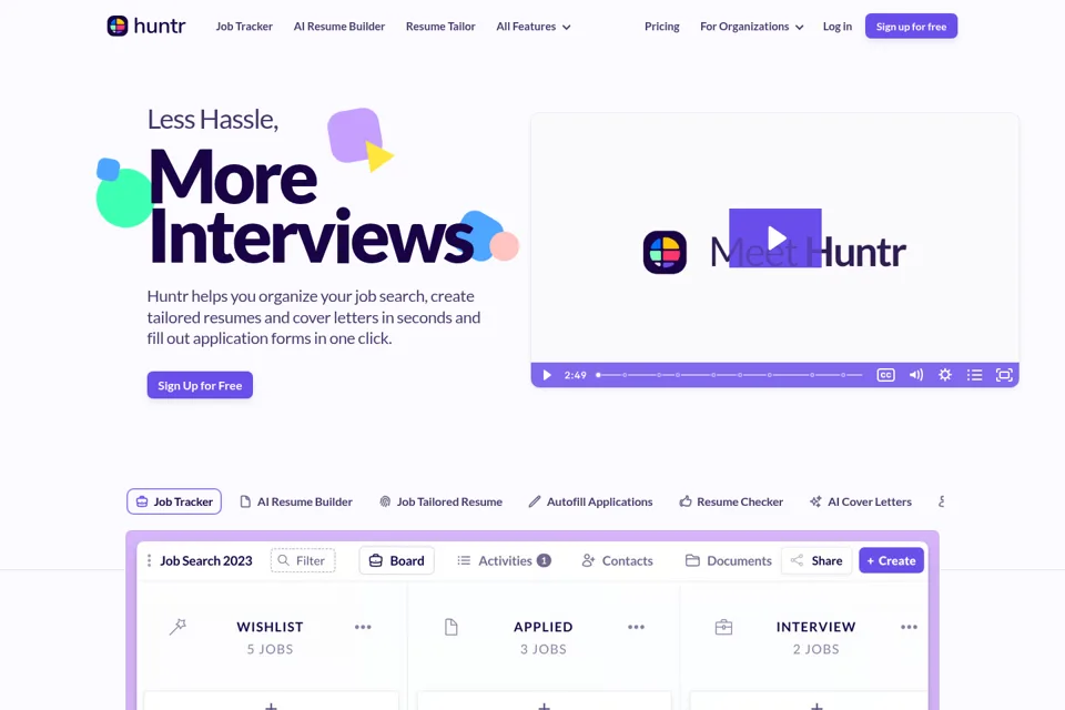 Aperçu de la landing page