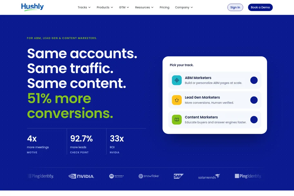 Aperçu de la landing page