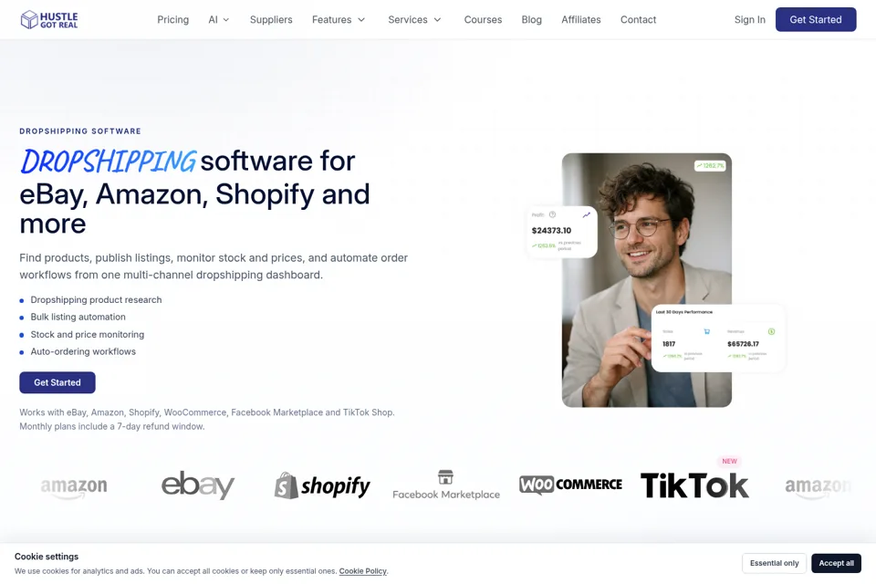 Aperçu de la landing page