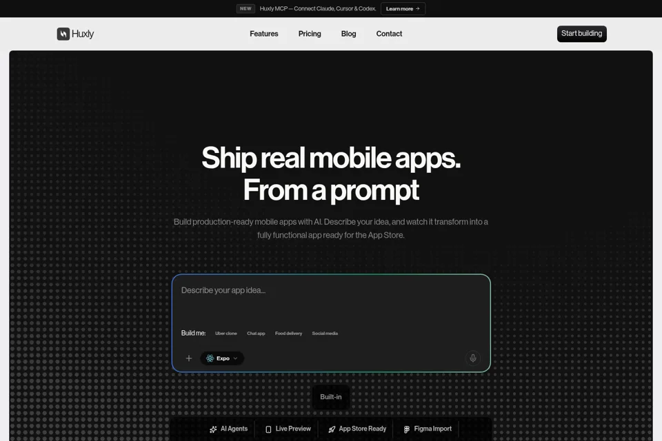 Aperçu de la landing page