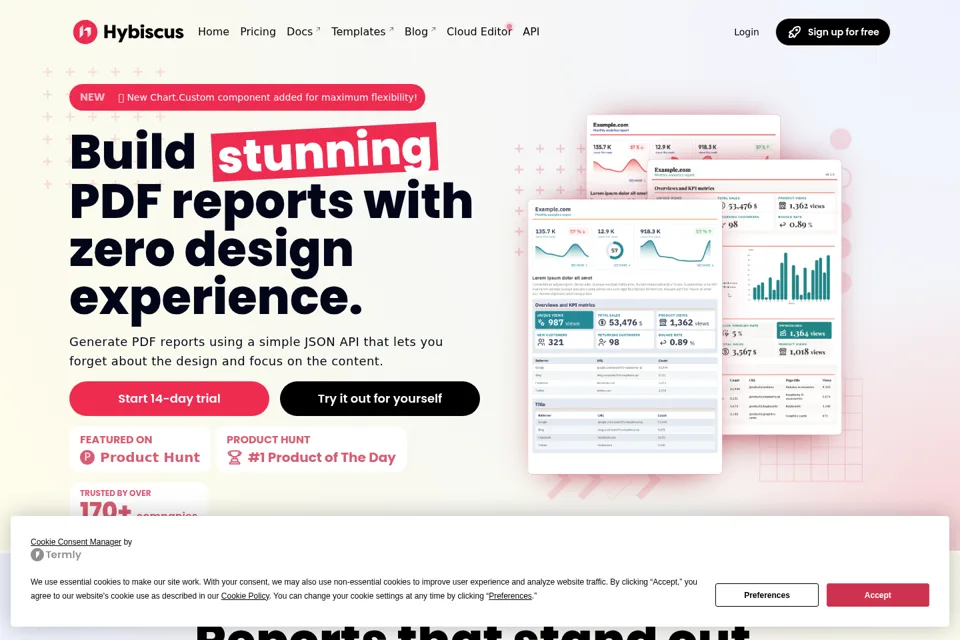 Aperçu de la landing page