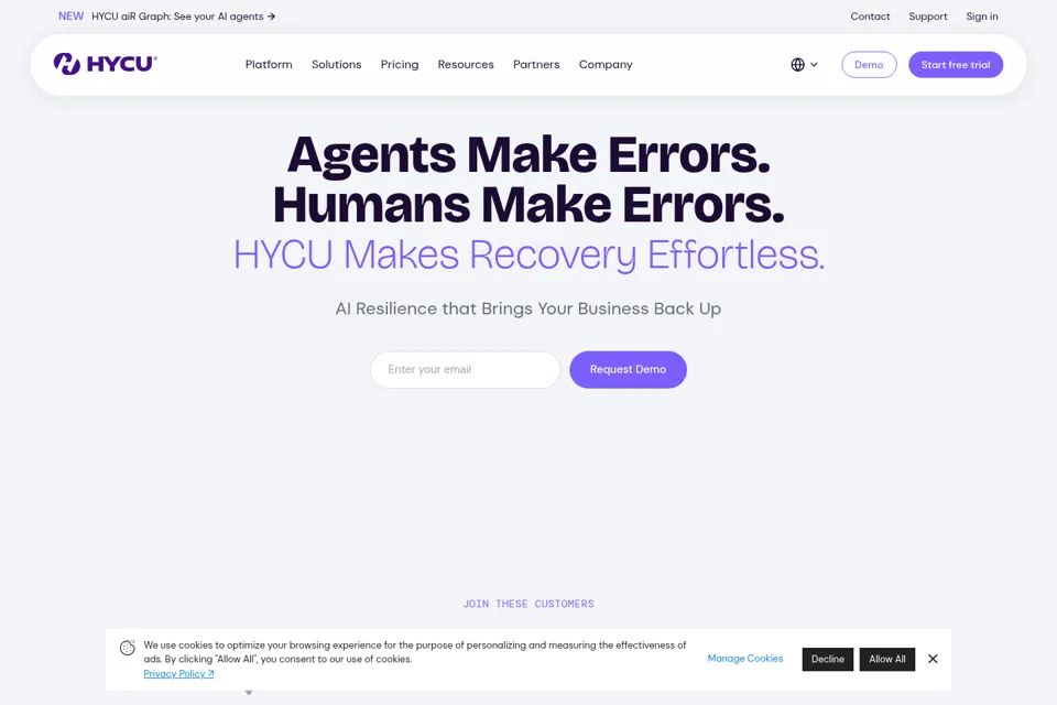 Aperçu de la landing page