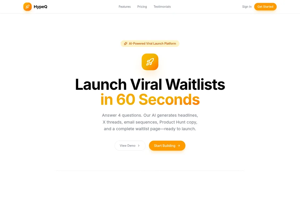 Aperçu de la landing page