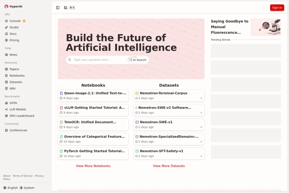 Aperçu de la landing page