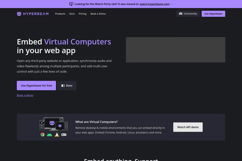 Aperçu de la landing page