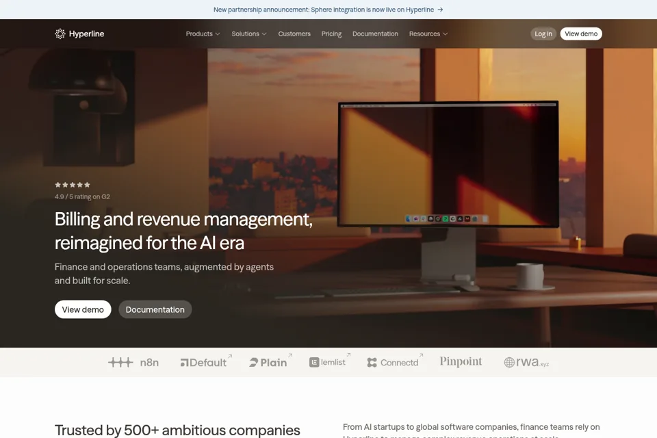 Aperçu de la landing page