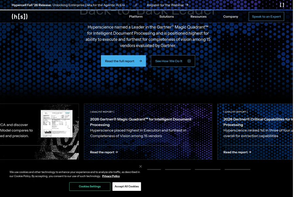 Aperçu de la landing page