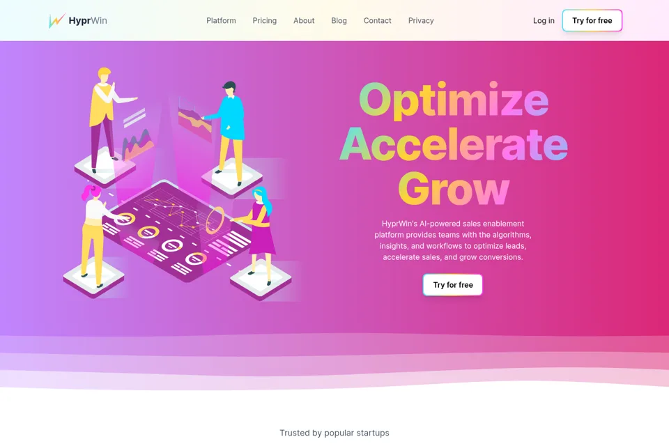 Aperçu de la landing page