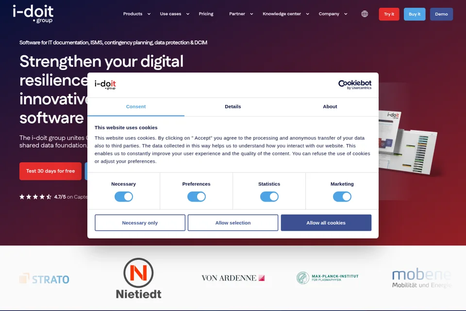 Aperçu de la landing page