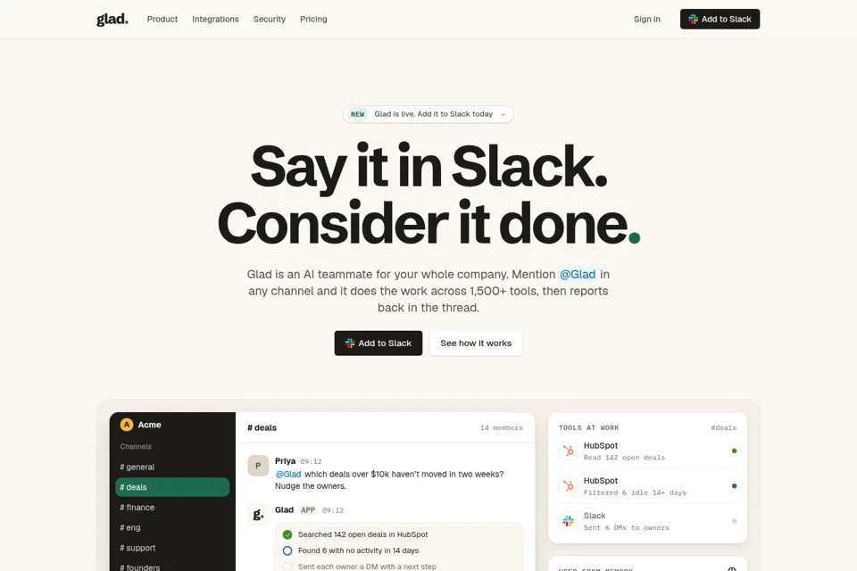 Aperçu de la landing page