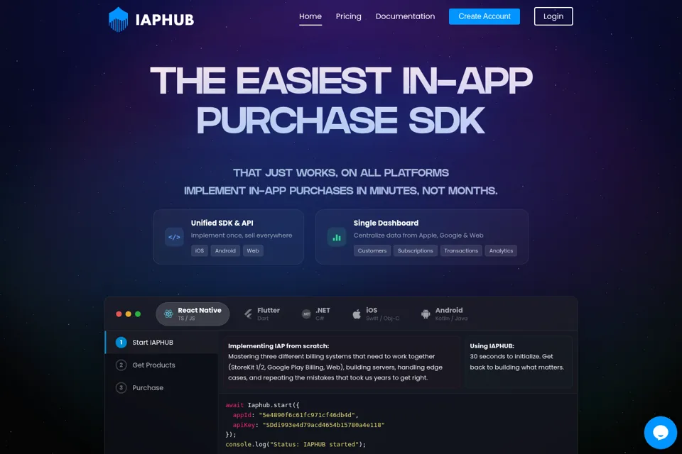 Aperçu de la landing page